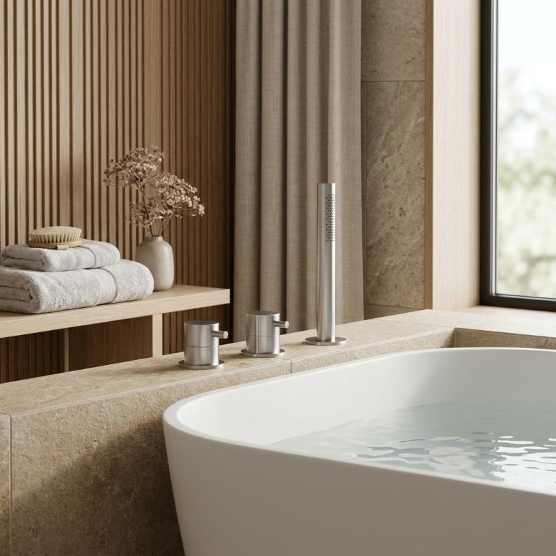 Aquanello Eterna 3-gats Badrandmengkraan met Handdouche RVS ET3100-02